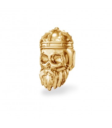 Srebrny koralik beads - czaszka króla, srebro 925
