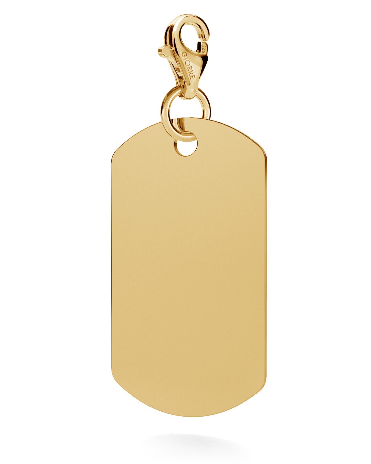 CHARM 67, DOG TAG WITH ENGRAVE SILVER 925,  RHODIUM OR GOLD PLATED