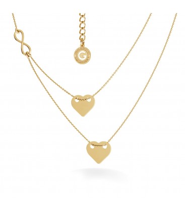 Double hearts and infinity sign necklace