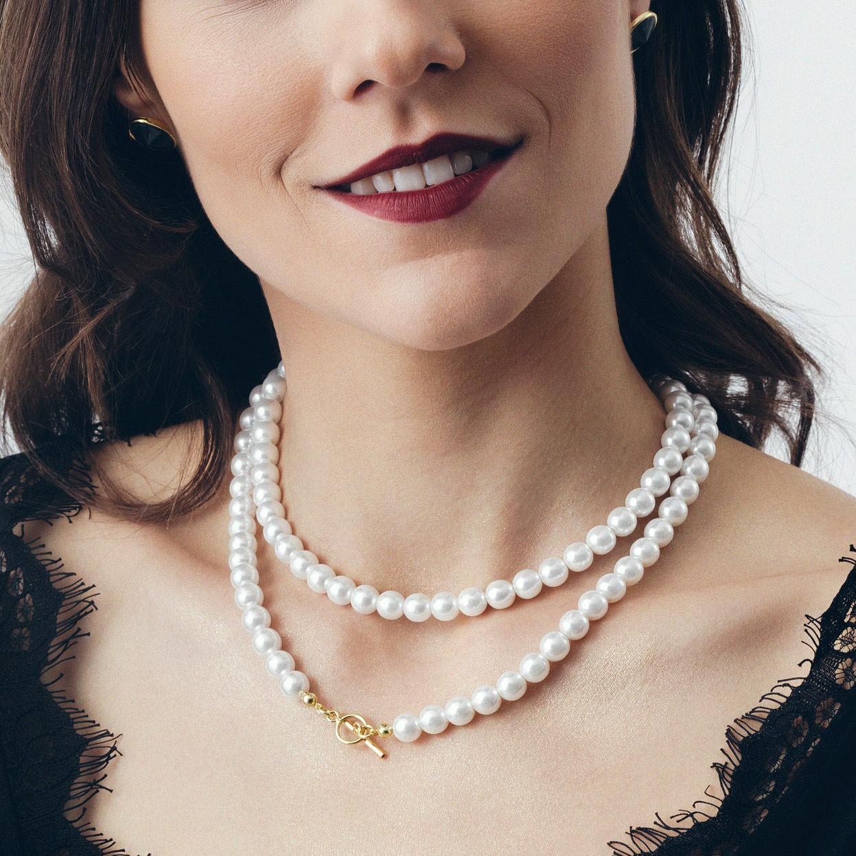Gargantilla de perlas, Plata 925