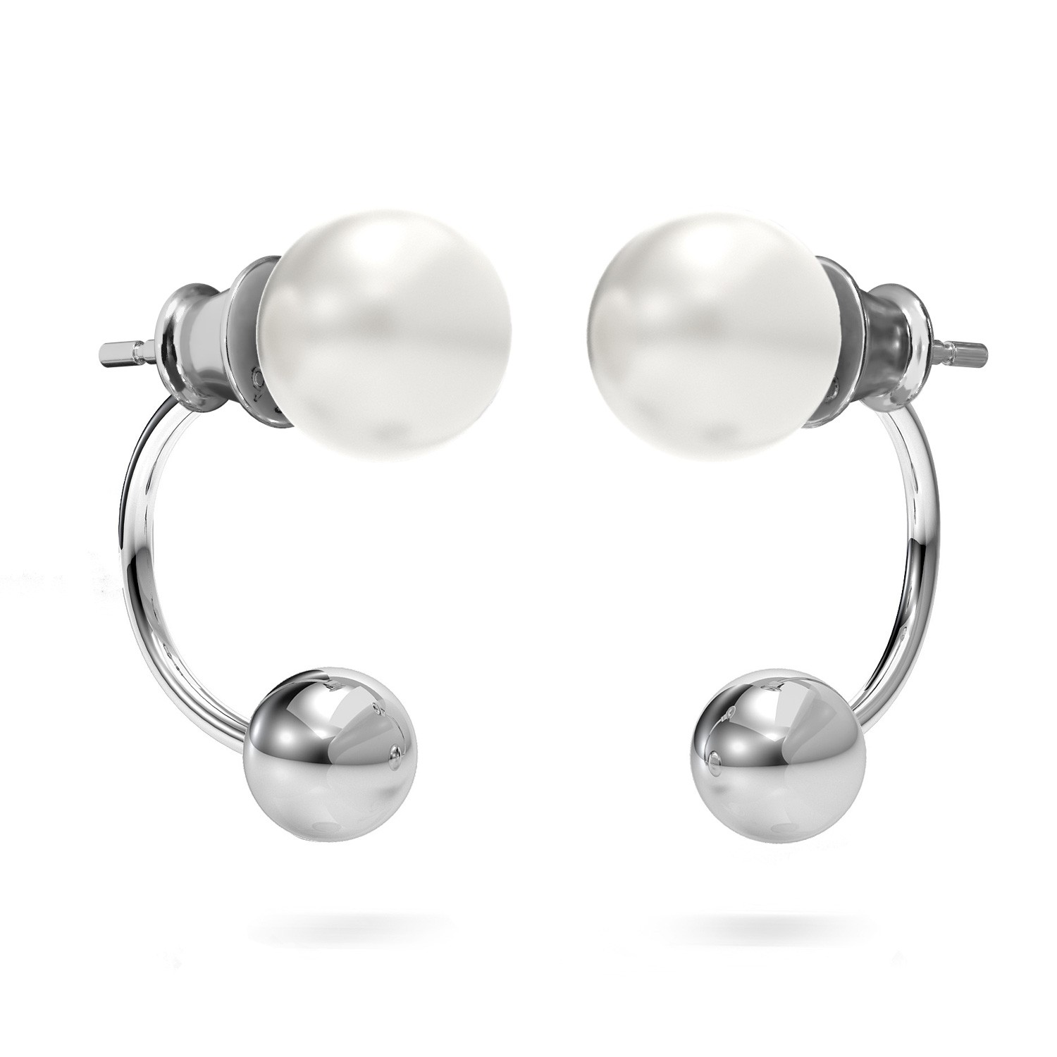 Ohrringe vorne und hinten mit Swarovski-Perlen