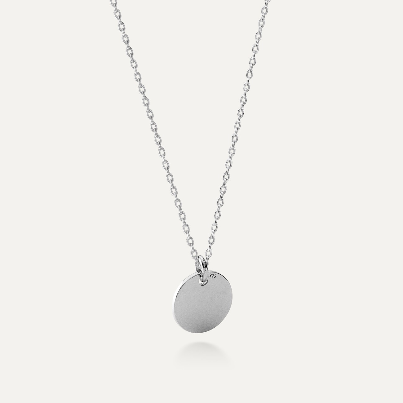 Round pendant necklace sterling silver 925