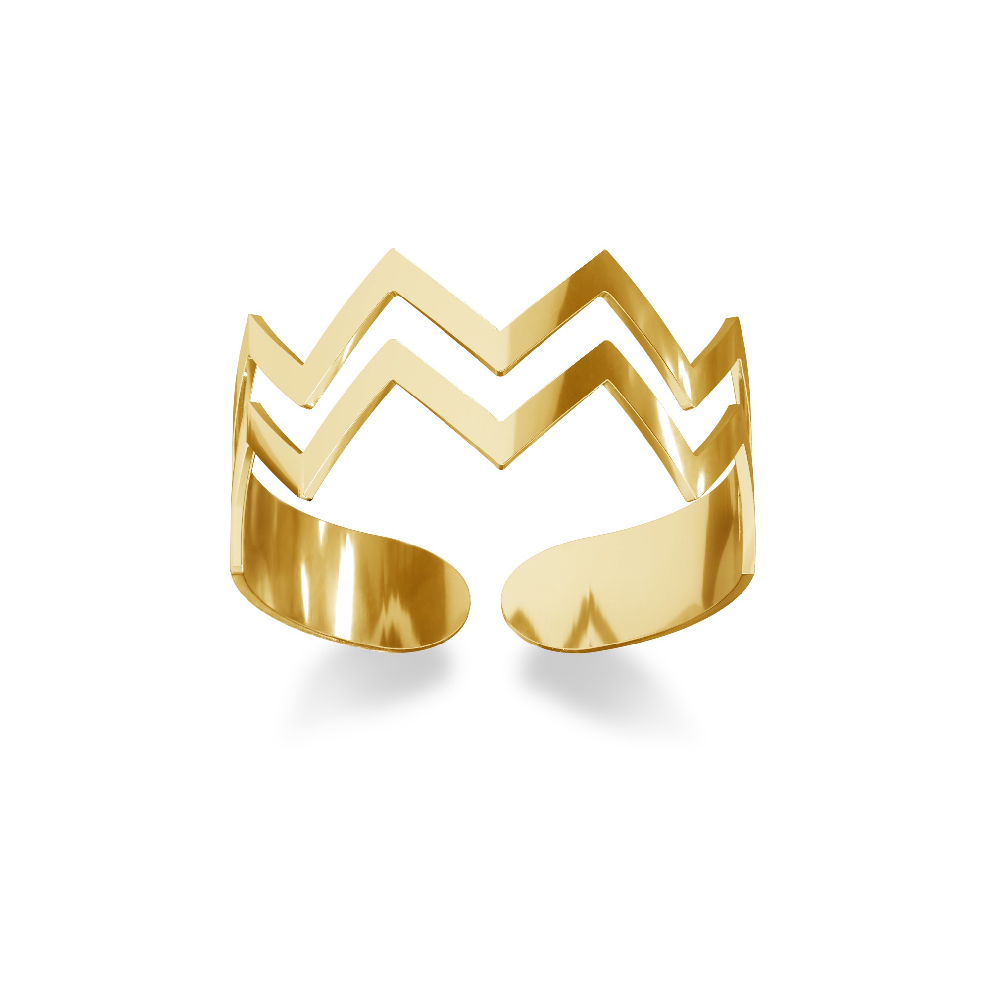 Knuckle ring with a zigzag, sterling silver 925