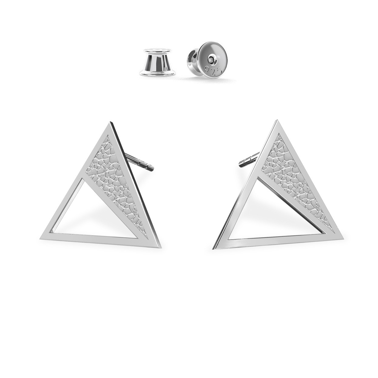 Round geometric earrings, sterling silver 925