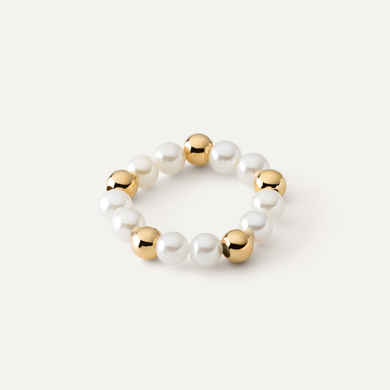 Flexibel perle ring, silber 925