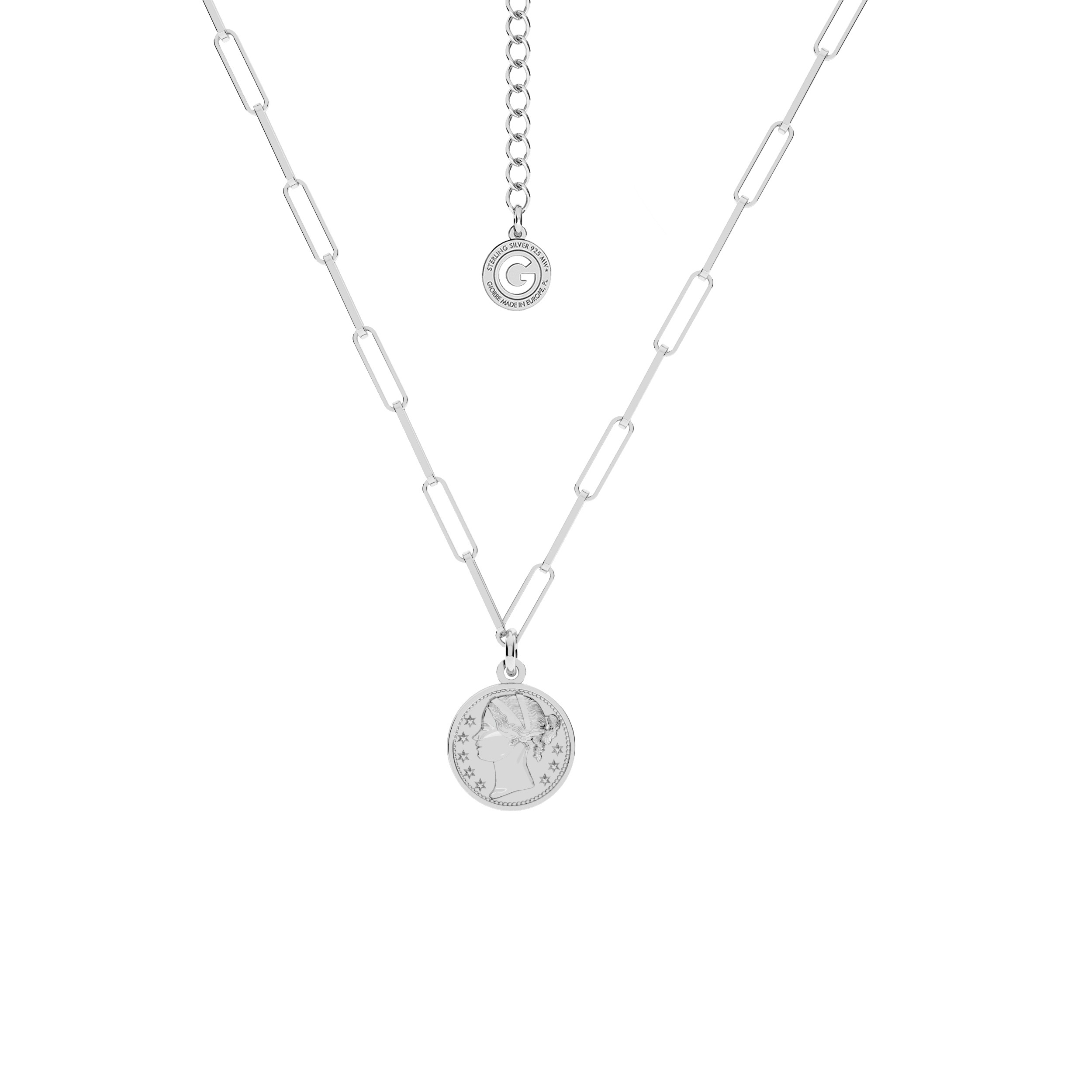 Coin necklace silver 925