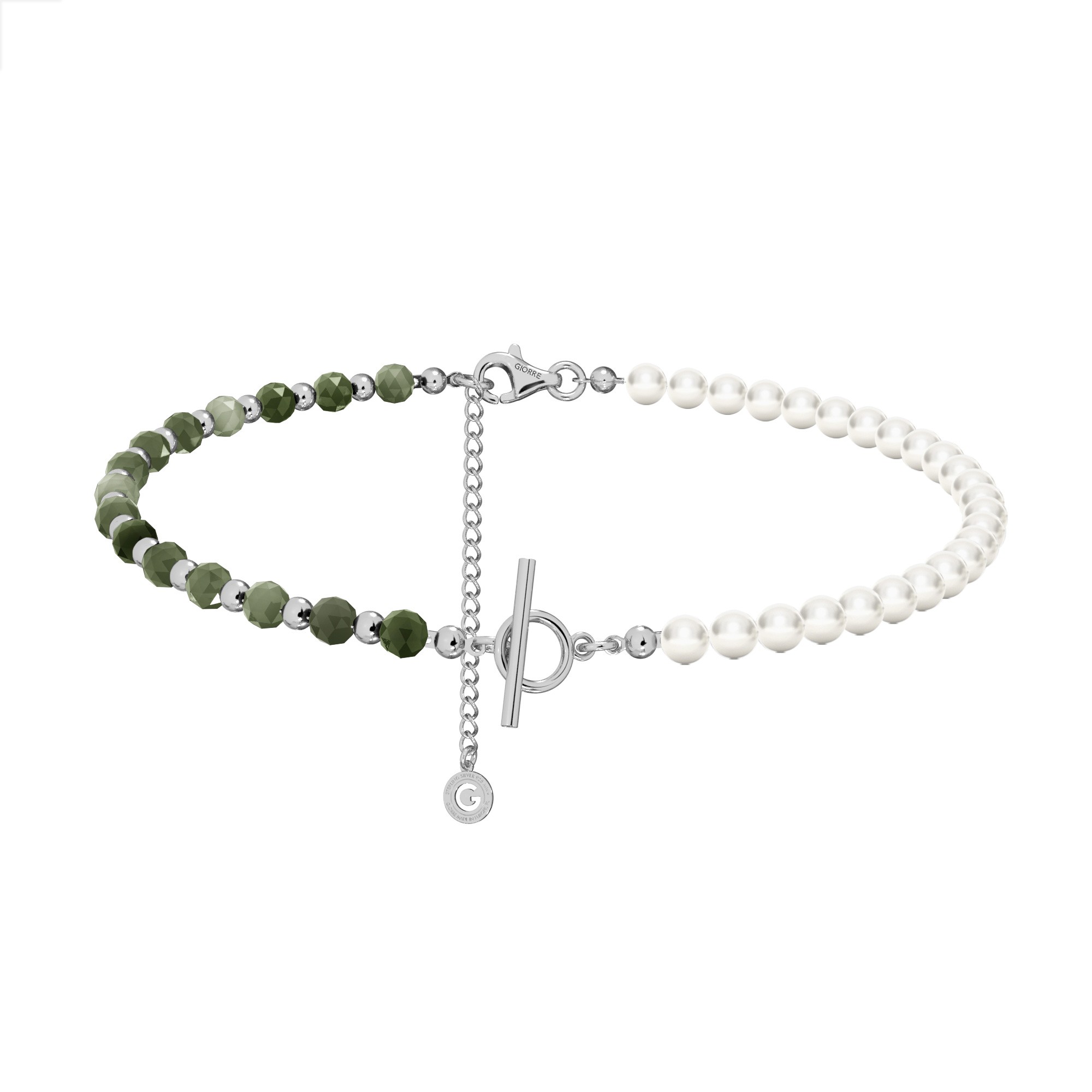 Smaragd perlen halskette sterling silber 925