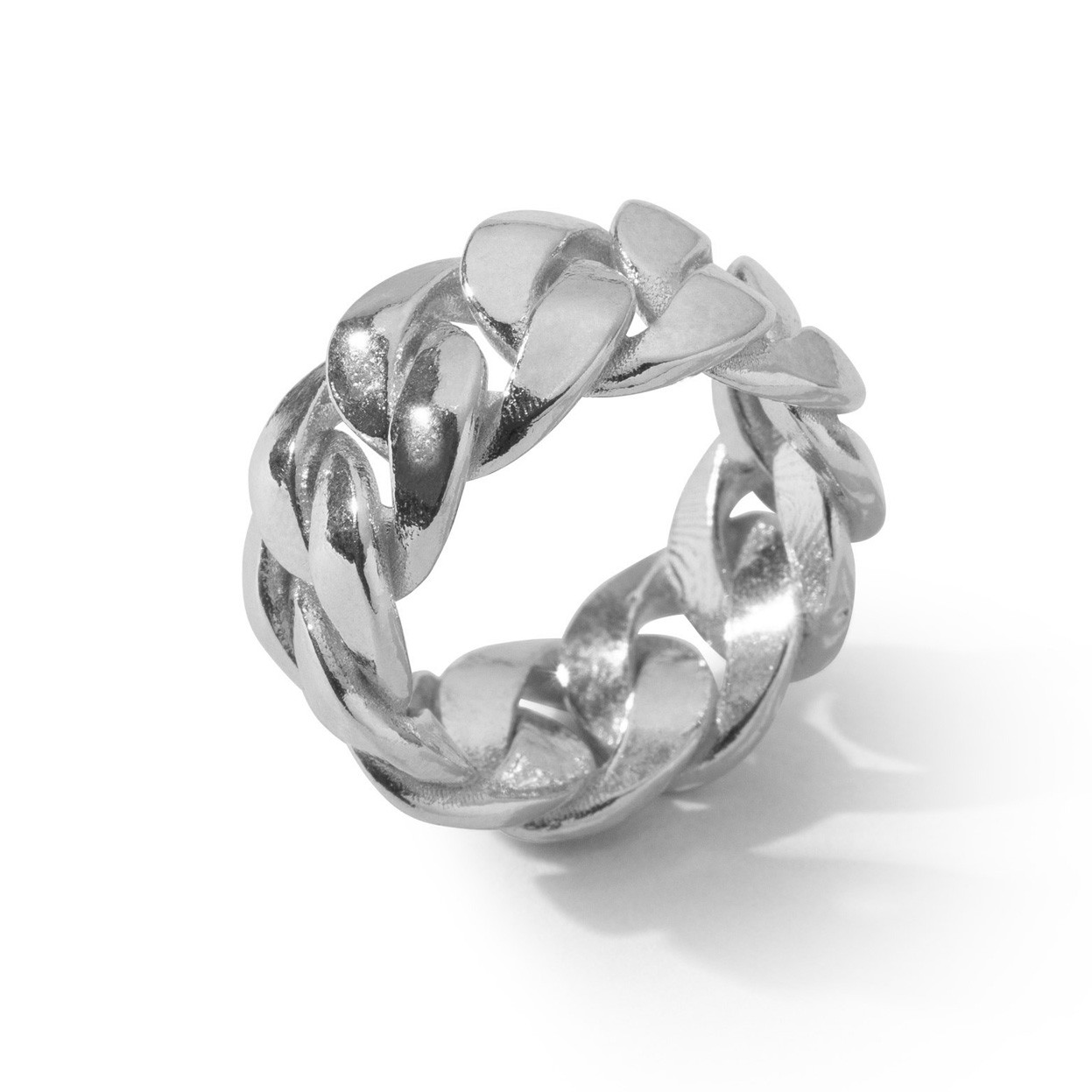 Silver ring curb, sterling silver 925