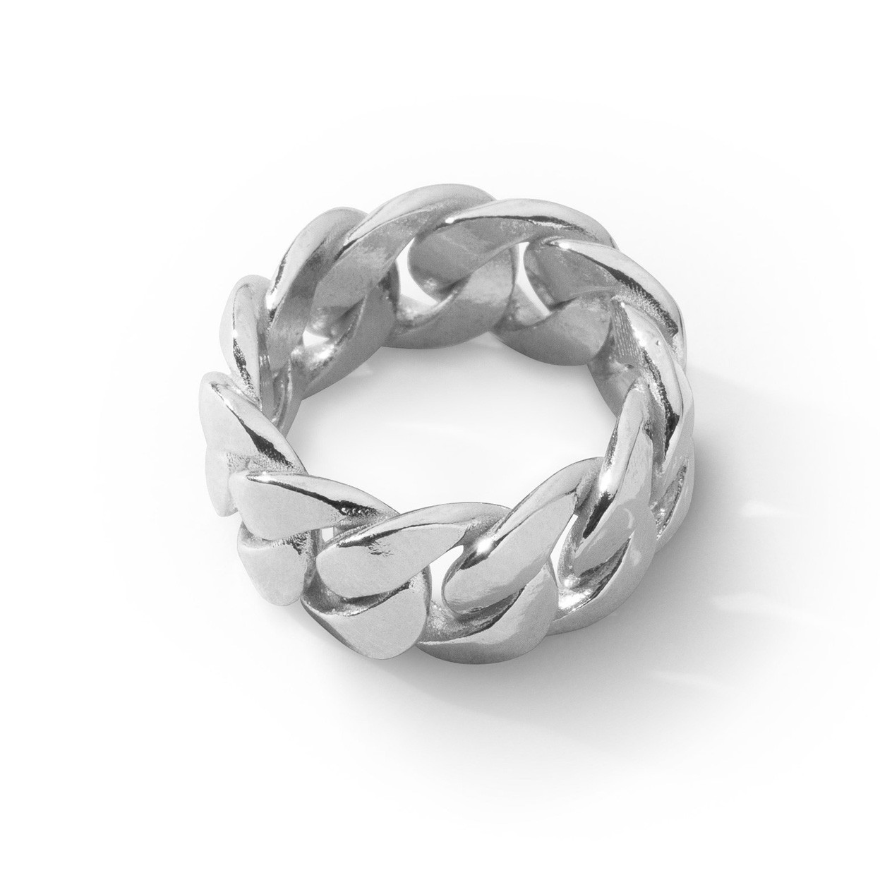 Silver ring curb, sterling silver 925