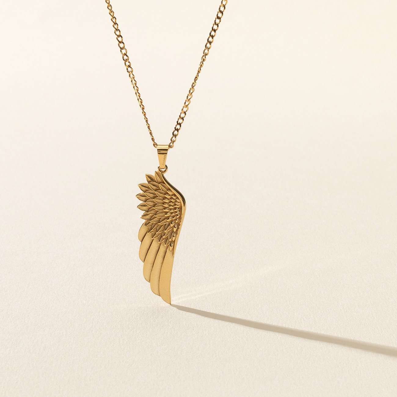 Angel wing necklace, sterling silver 925