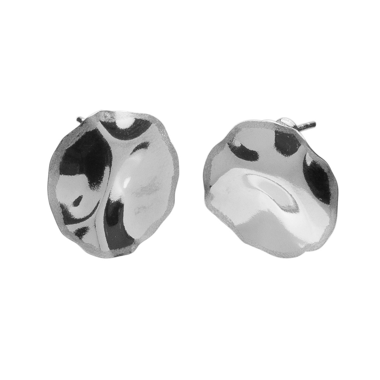 Small wavy earrings sterling silver 925