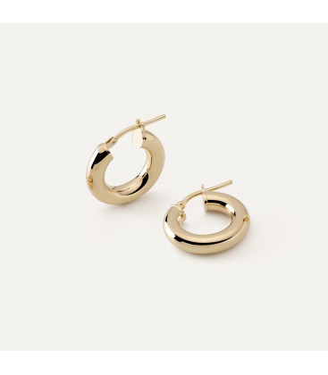 Round hoop earrings 2 cm with clasp, silver 925