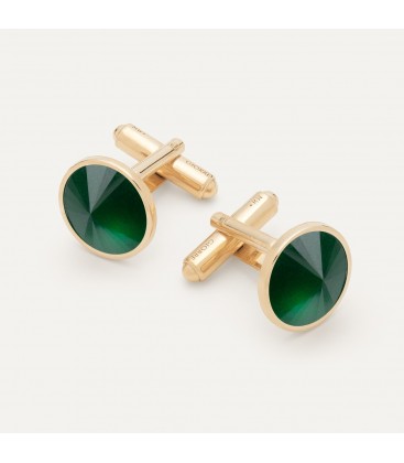 Silver cufflinks - green jade