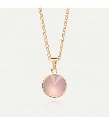 Silver necklace with rose quartz