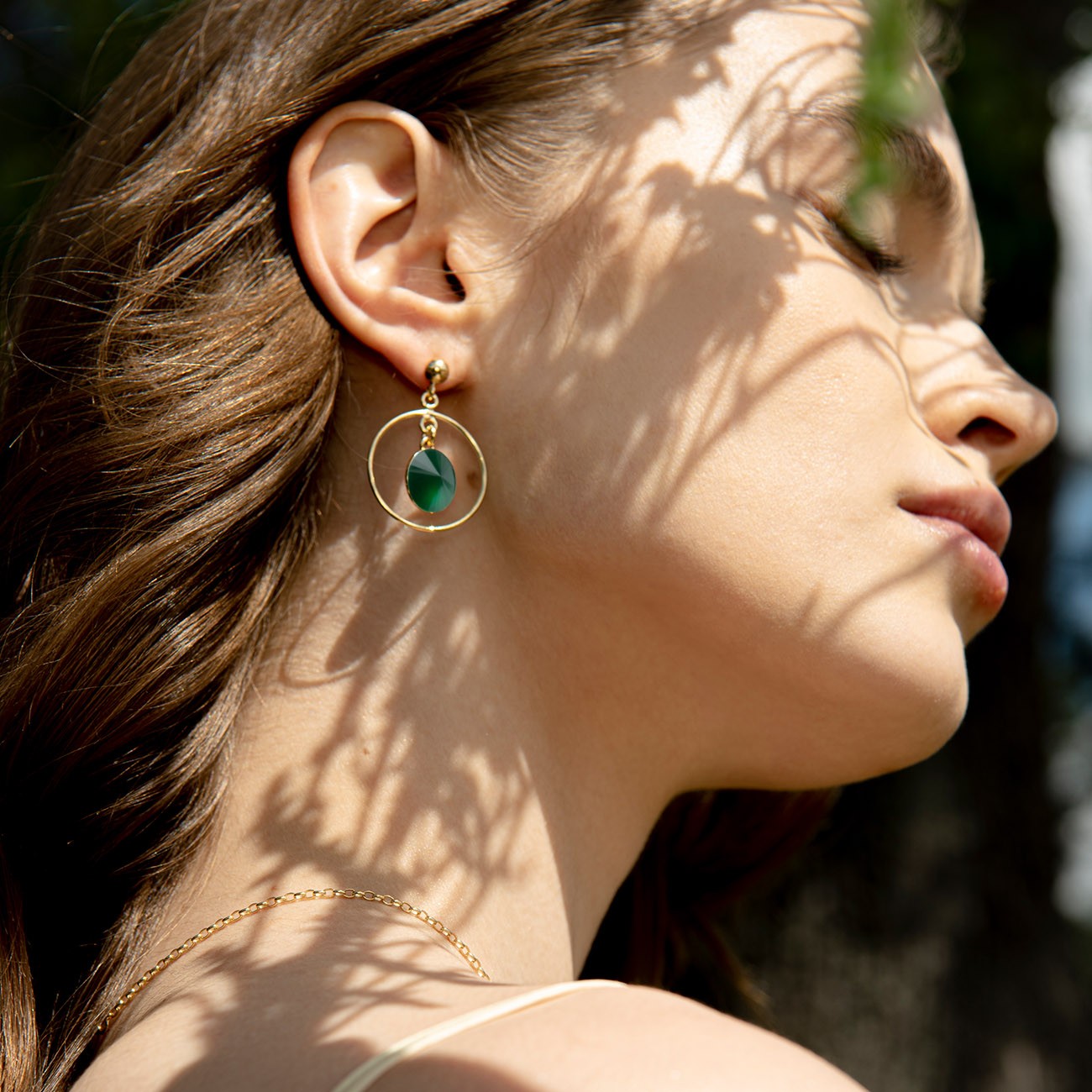 Ohrringe mit natur stein, silber 925