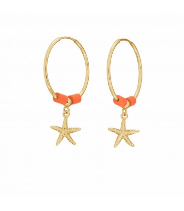 Starfish hoop earring, T°ra'vel'' sterling silver 925