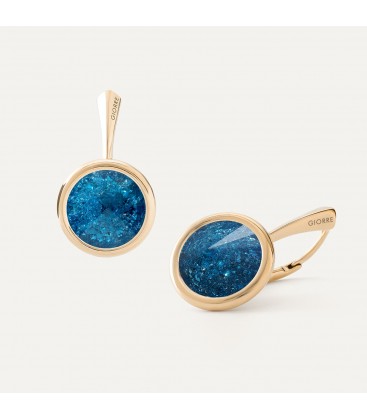 Silver crystal earrings - Midnight Blue