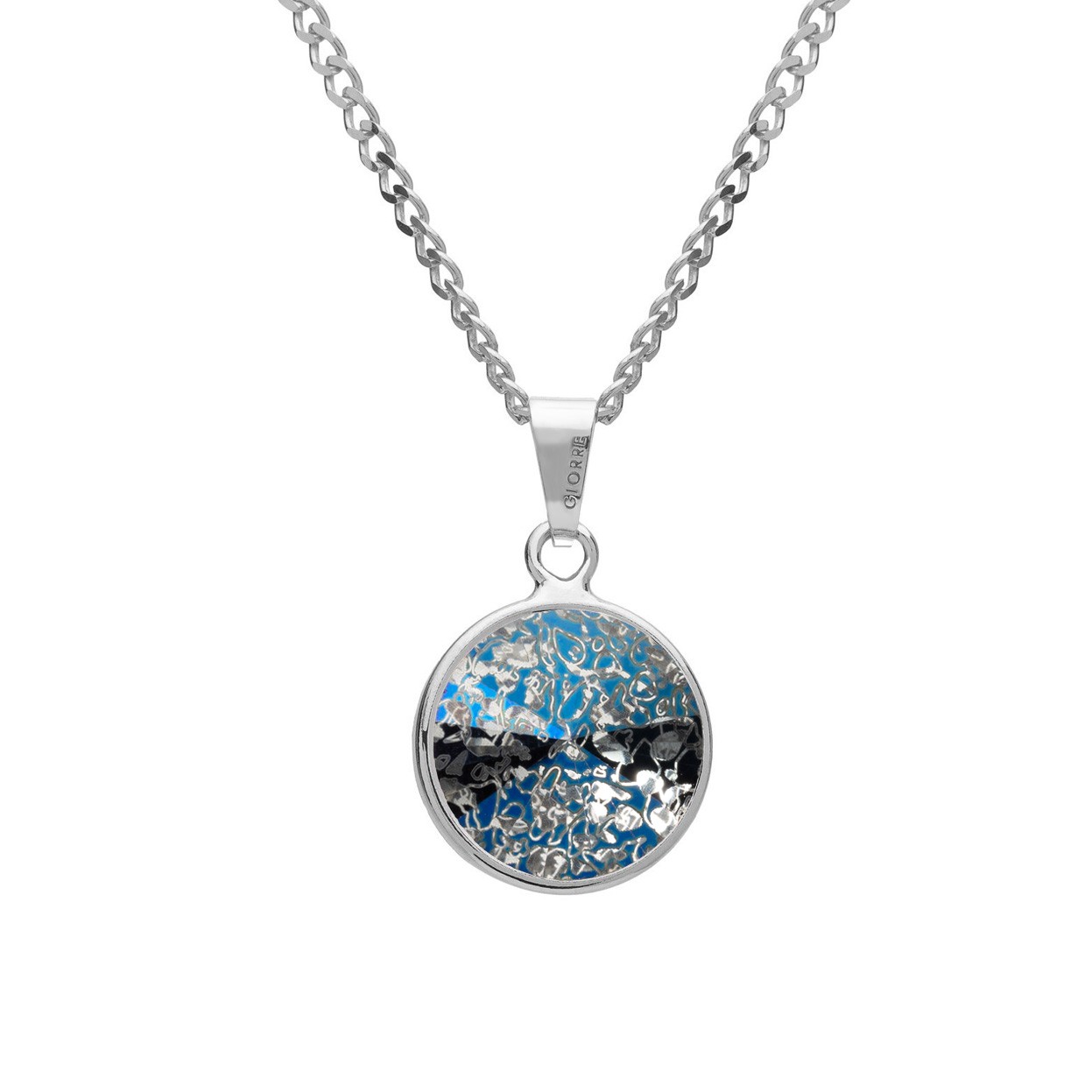 Necklace with natural stone, sterling silver 925