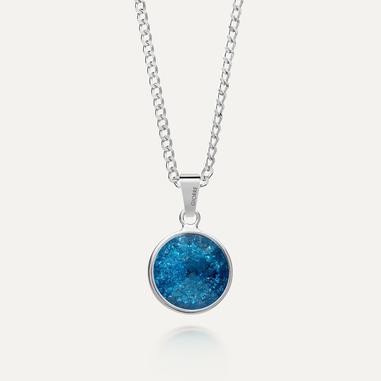 Naszyjnik z niebieskim kryształem GAVBARI, Srebro 925