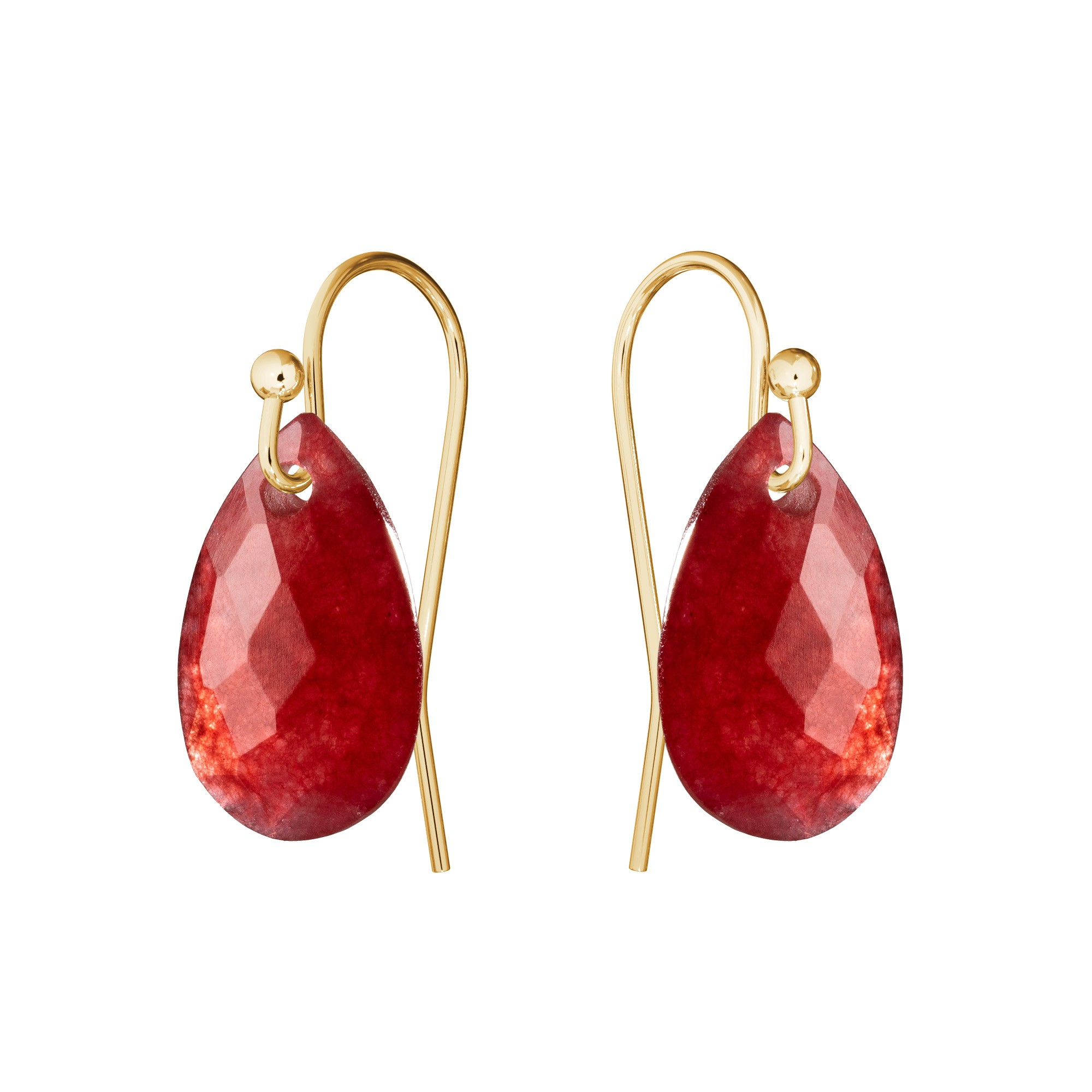 Earrings with natural Gavbari stone, almond, 585