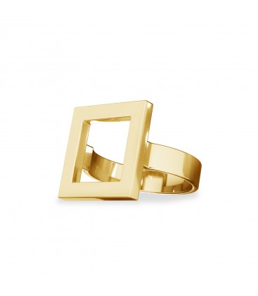 Square shape ring, sterling silver 925