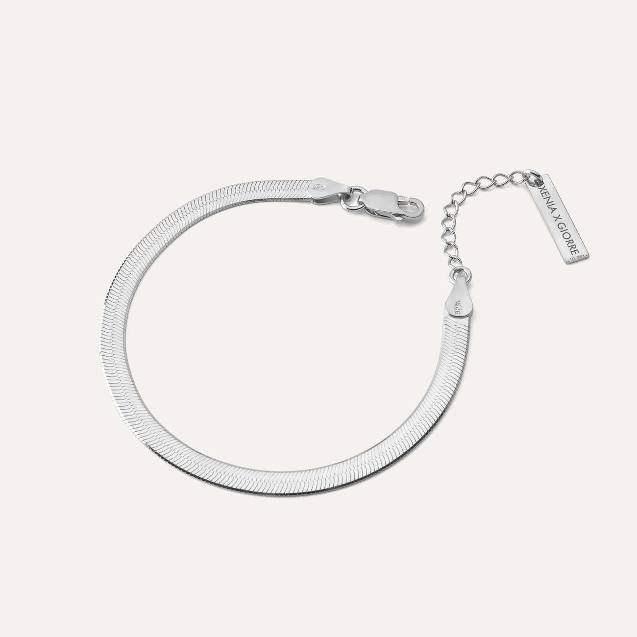 Silver bracelet flat chain sterling silver 925