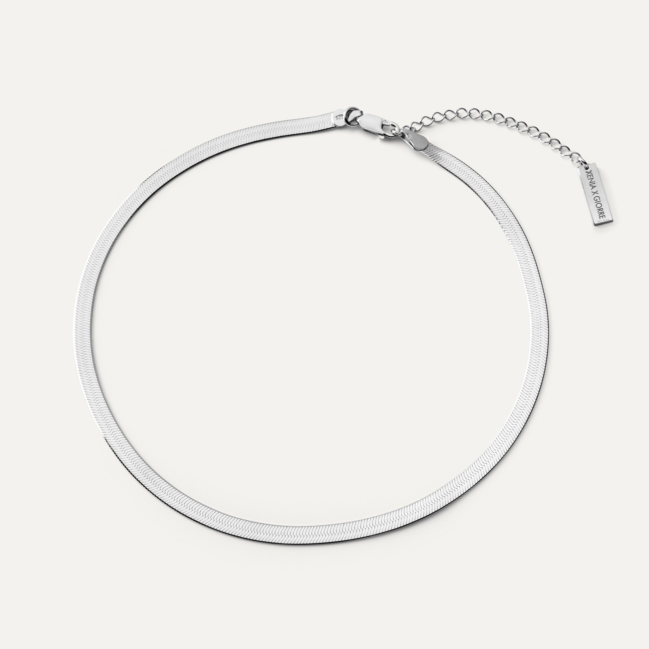 Silver choker flat chain sterling silver 925, Xenia by Giorre