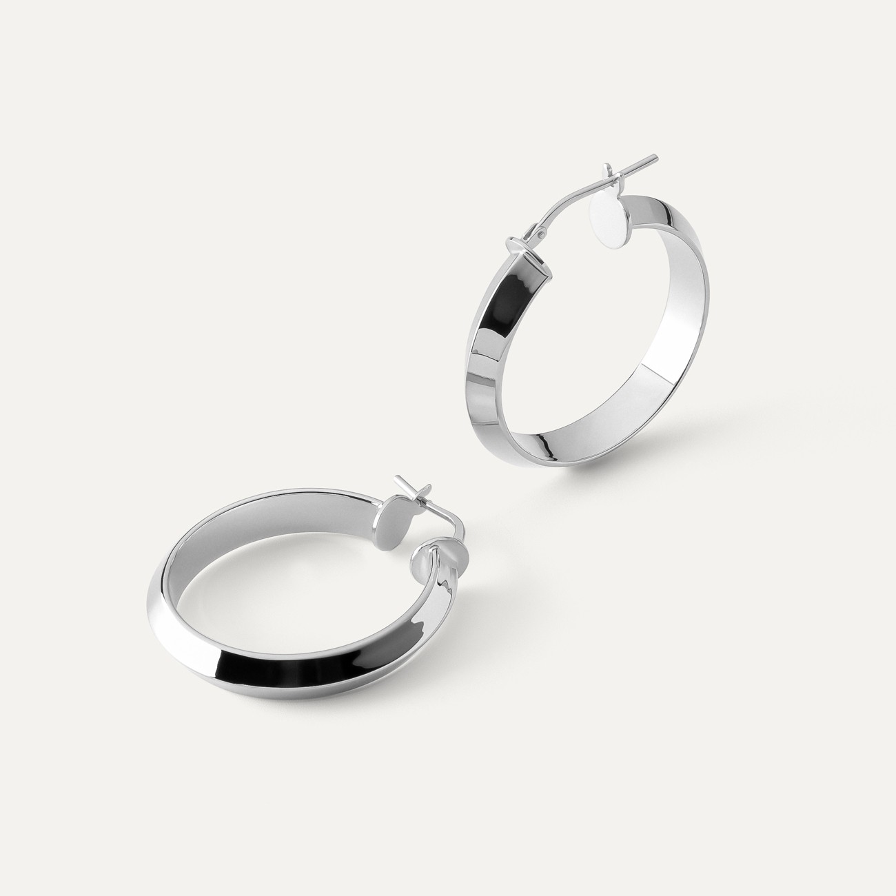 Round hoop earrings 1 cm with clasp, silver 925, XENIA x GIORRE