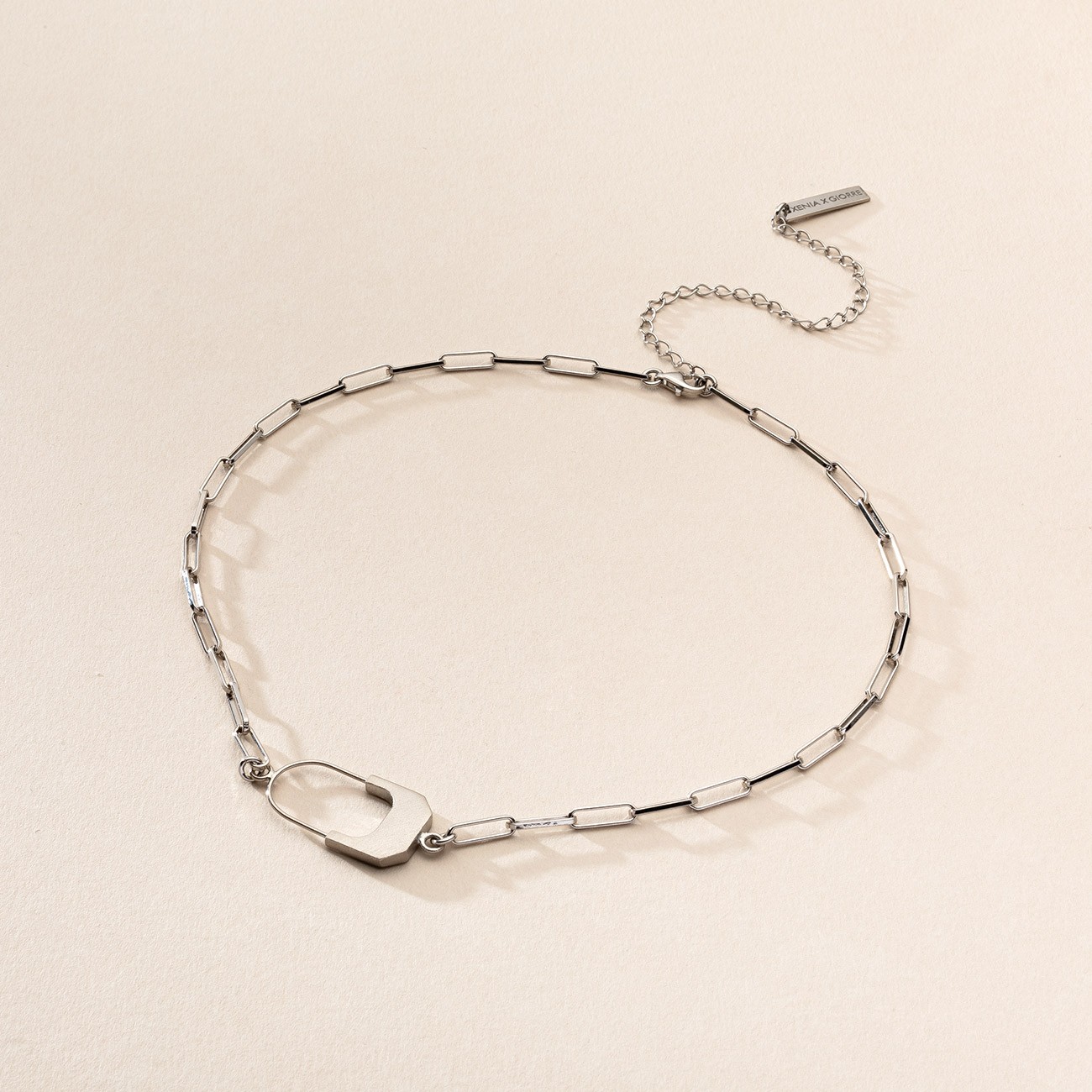 Choker with Giorre padlock, sterling silver 925