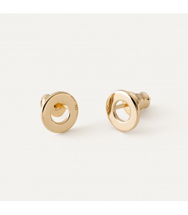 ROUND POST EARRINGS WITH ENGRAVAVING