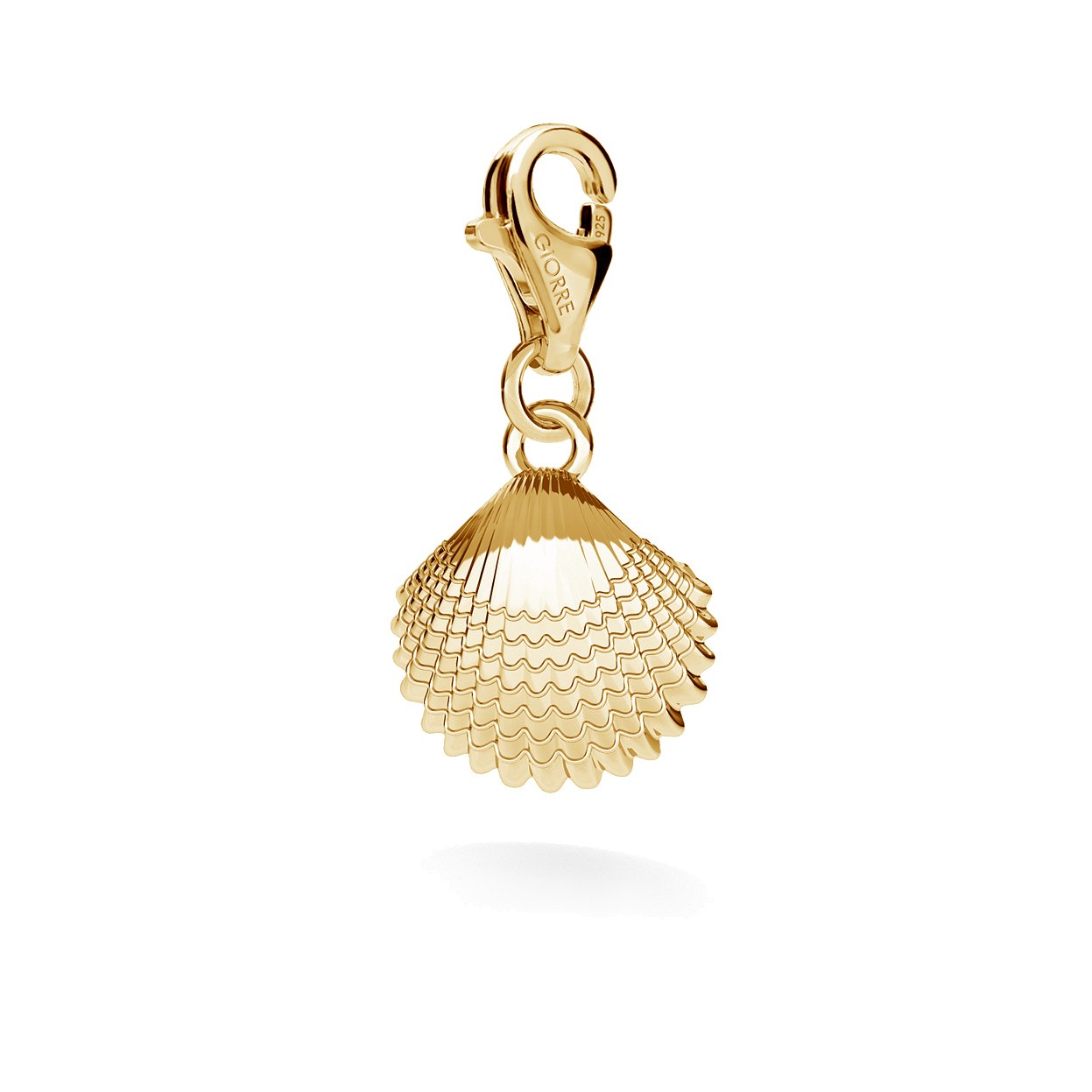 CHARM 88, SMALL SEA SHELL, SILVER 925, RHODIUM OR GOLD PLATED