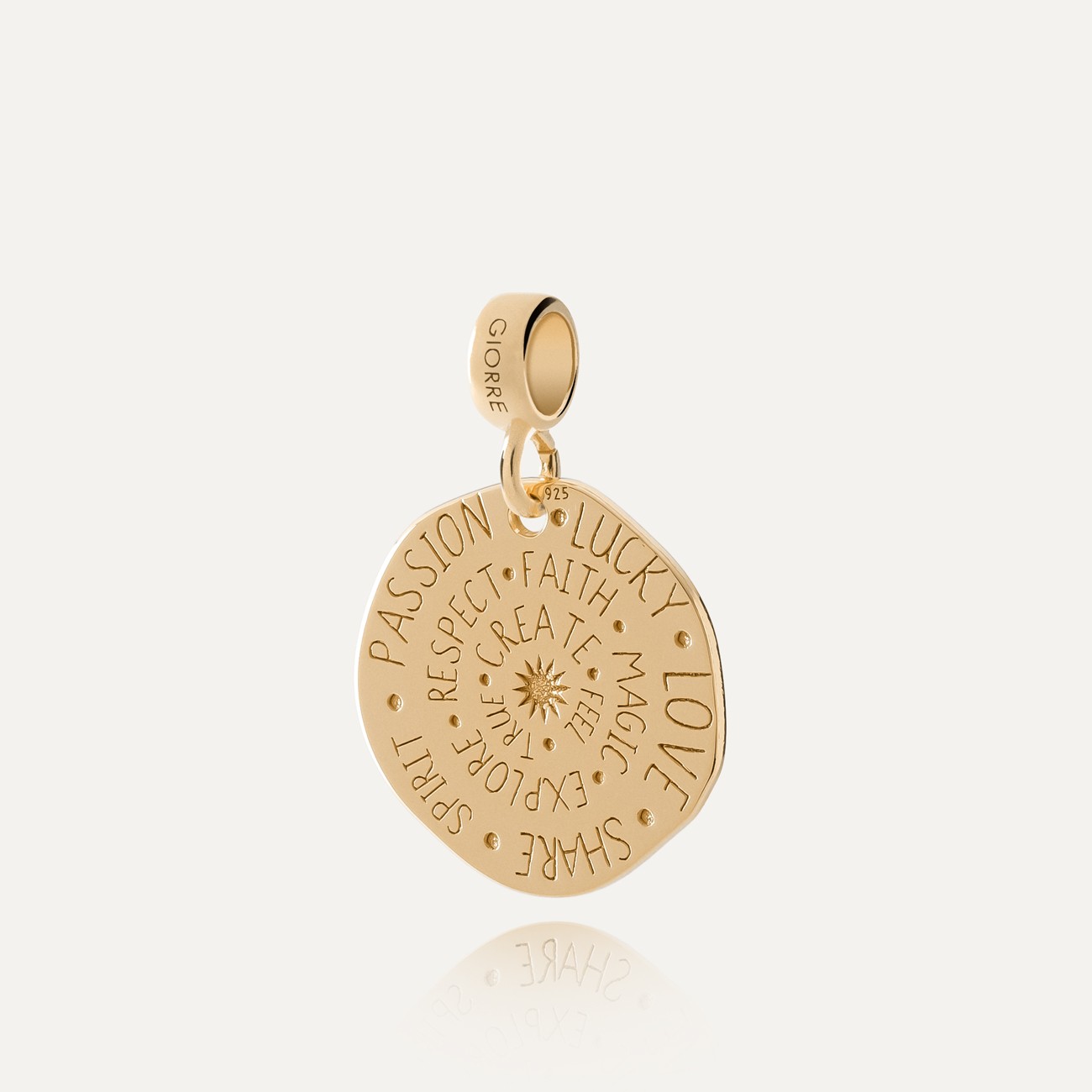 Srebrna moneta talizman charms zawieszka beads 925