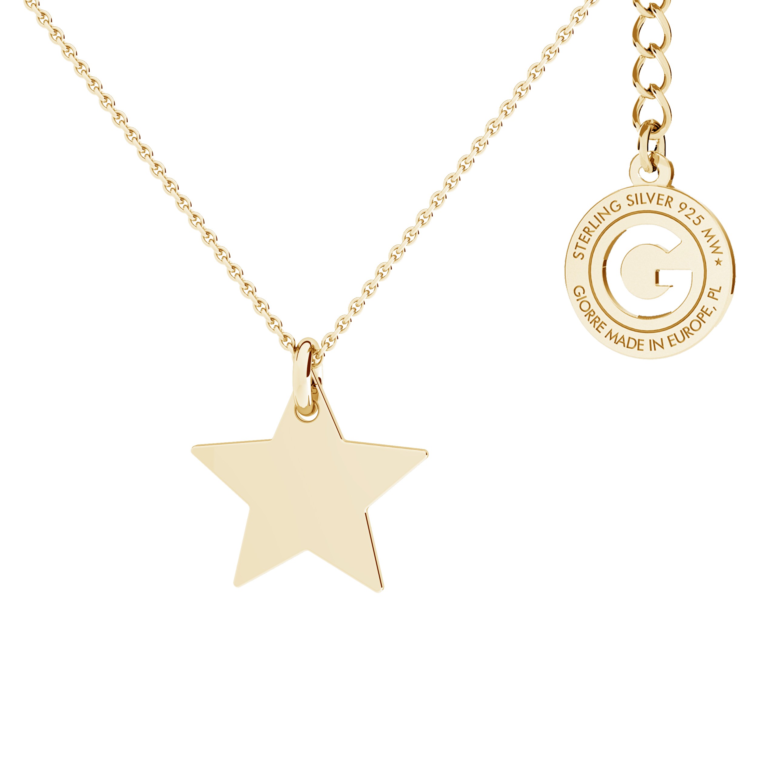 Silver star necklace, silver 925