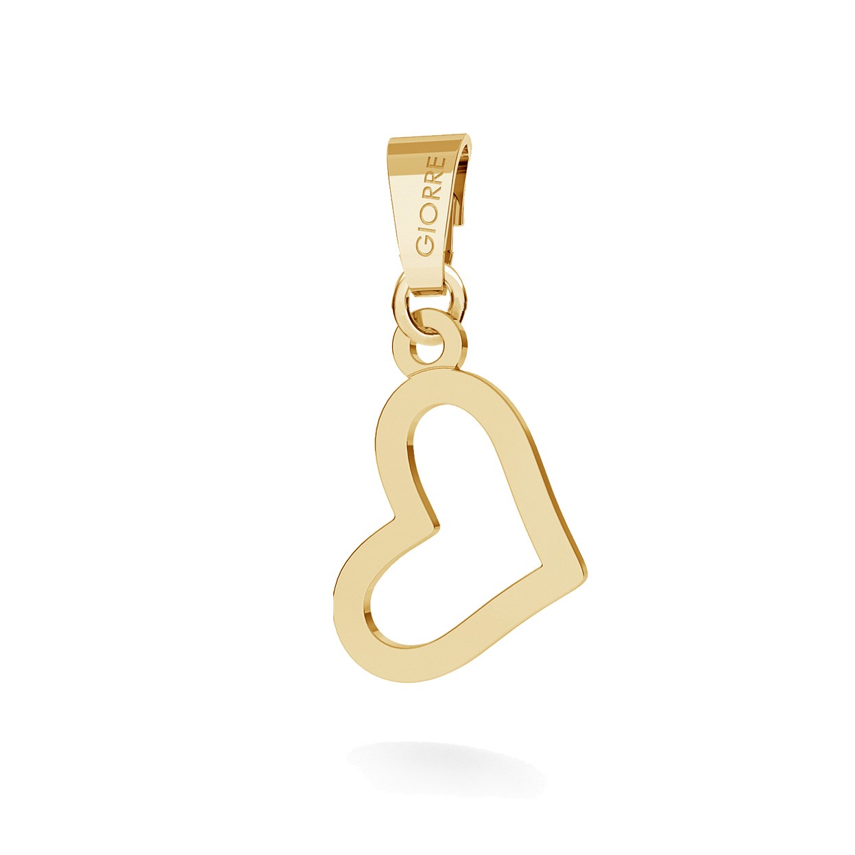 CHARM 114, SIMPLE HEART, STERLING SILVER (925) RHODIUM OR GOLD PLATED
