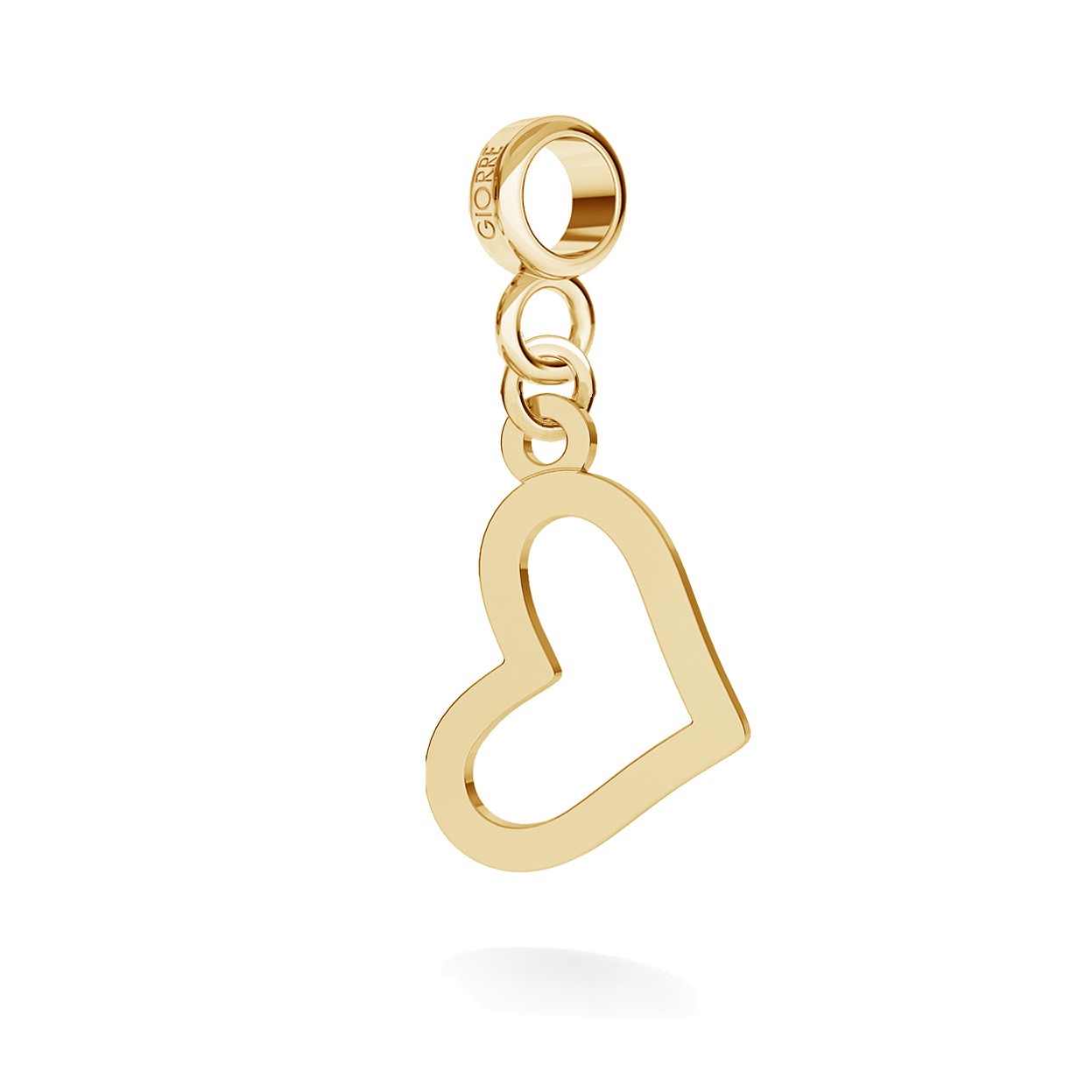 CHARM 114, SIMPLE HEART, STERLING SILVER (925) RHODIUM OR GOLD PLATED