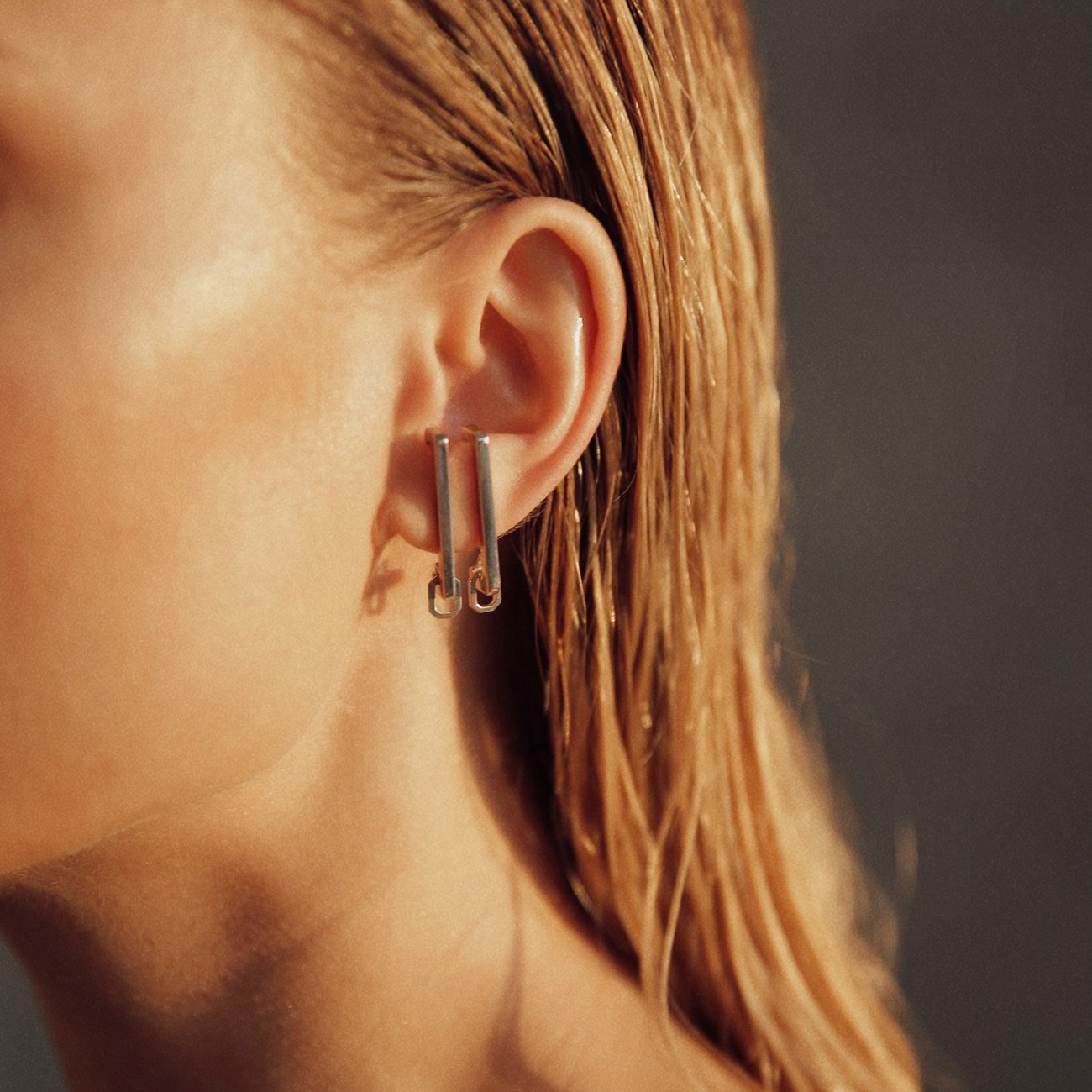 Ohrringe mit geometrischen Rechtecken, silber 925, XENIA x GIORRE