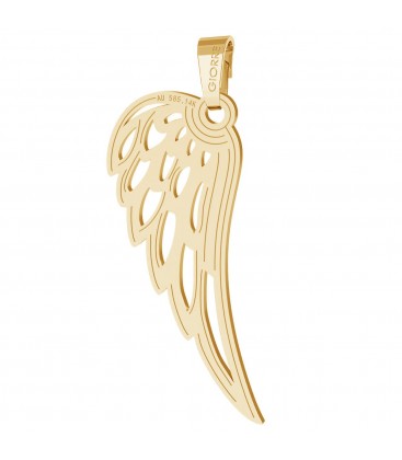 Gold wing pendant 14k, giorre