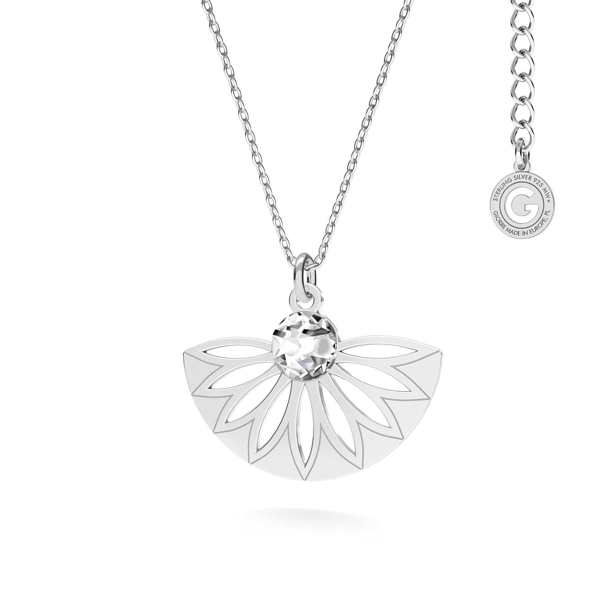 T°ra'vel'' Necklace - hand fan with Swarovski Crystal, sterling silver 925
