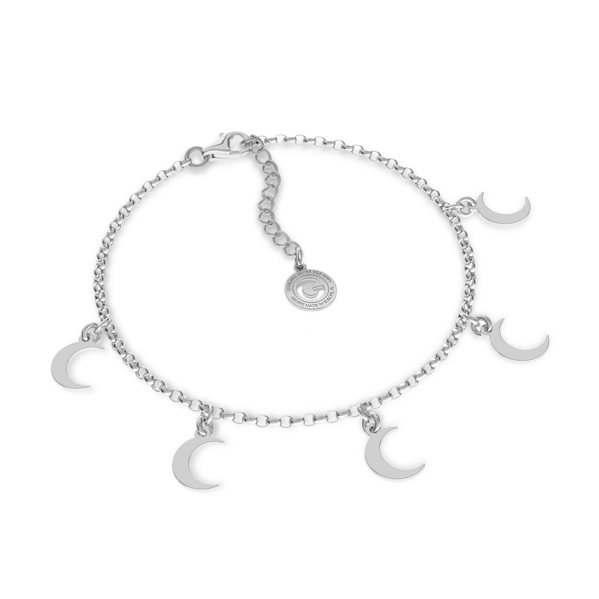 Srebrna bransoletka z małymi księżycami T°ra'vel'' , srebro 925