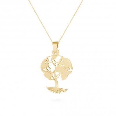 Złoty naszyjnik T°ra'vel'' - Drzewo Kula Ziemska, złoto 585