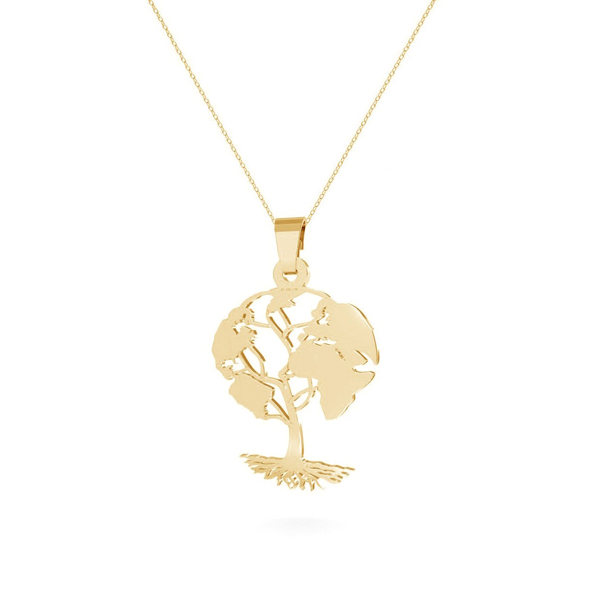 Złoty naszyjnik T°ra'vel'' - Drzewo Kula Ziemska, złoto 585