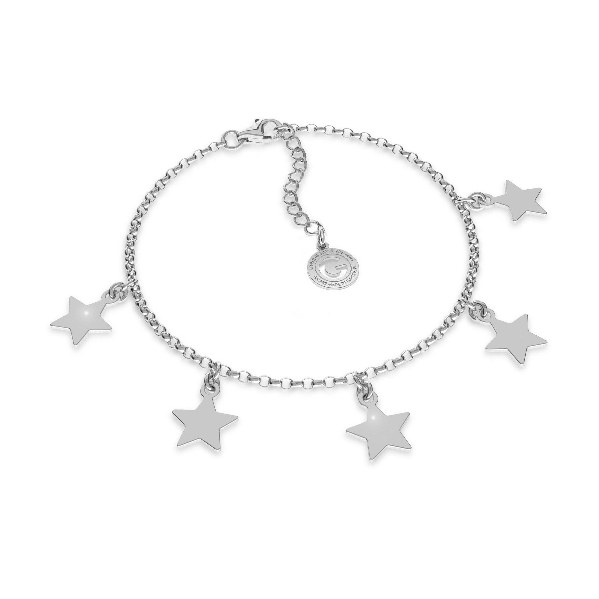 Silver small stars necklace T°ra'vel'' , silver 925