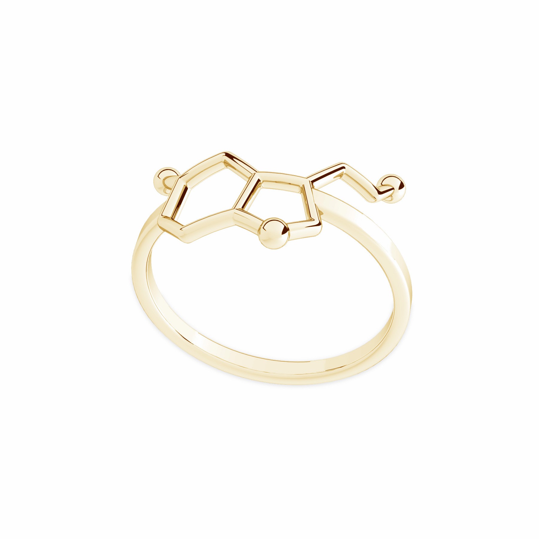 Srebrny pierścionek serotonina, wzór chemiczny 925