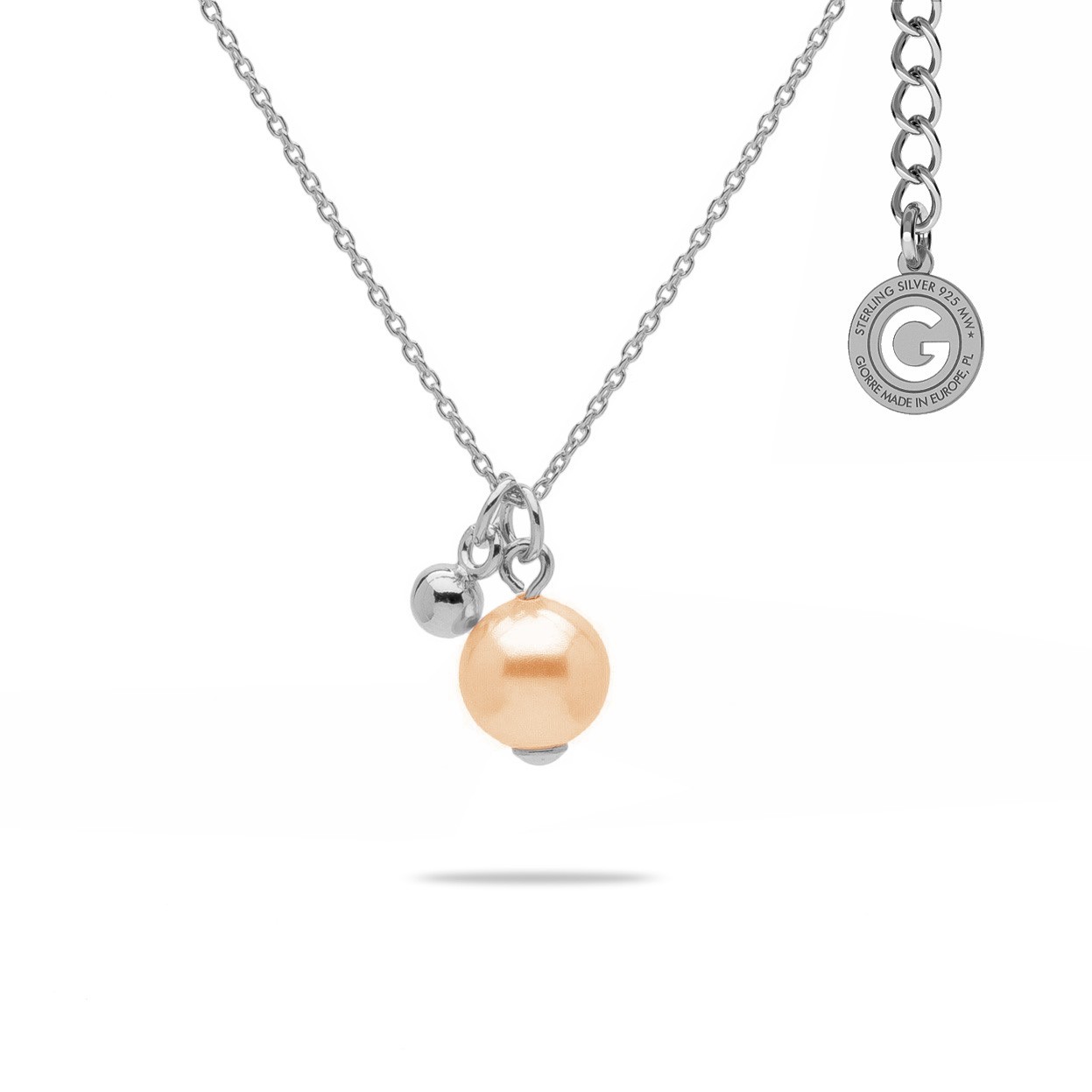 NECKLACE WITH PEARL, STERLING SILVER 925