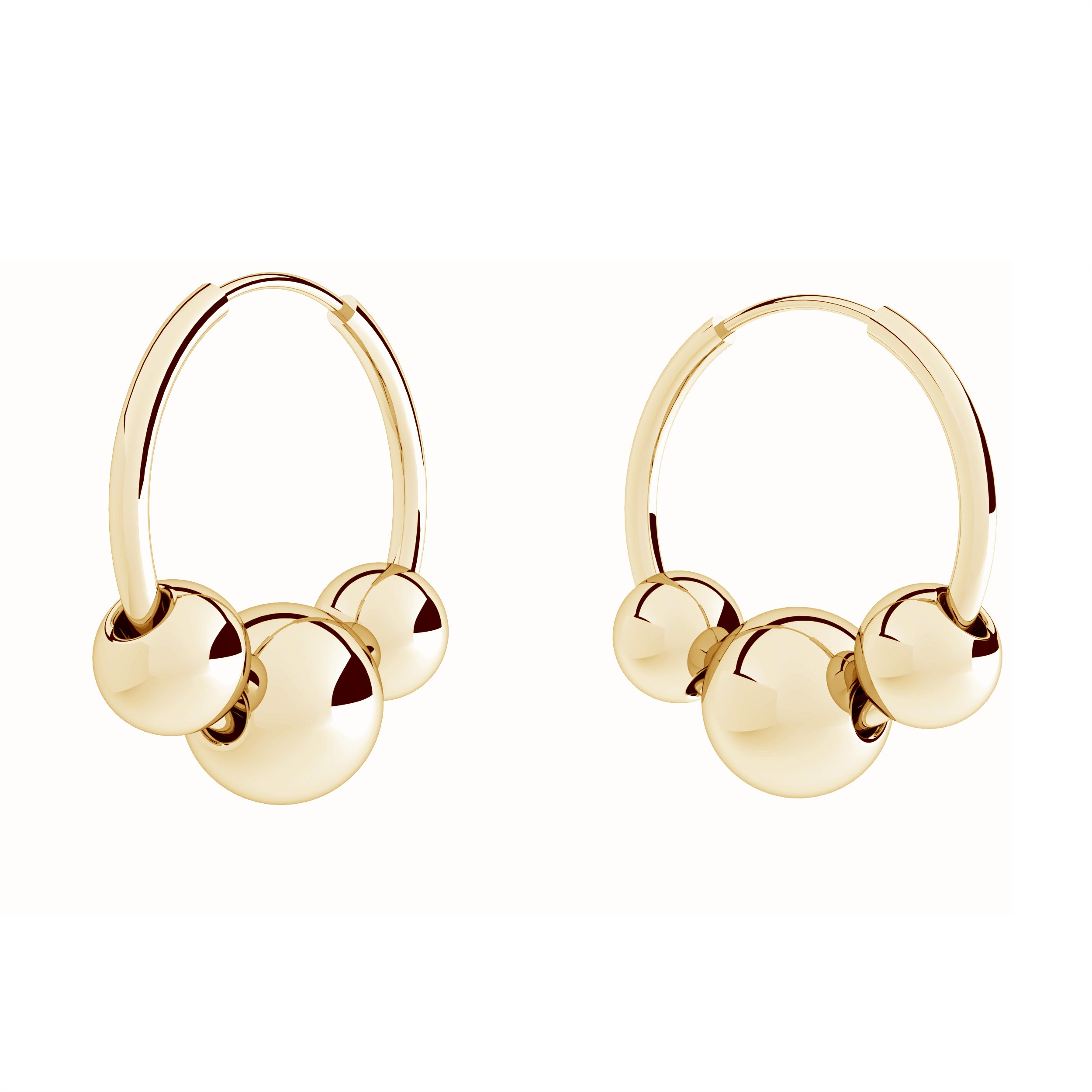 Hoop earrings with balls 925