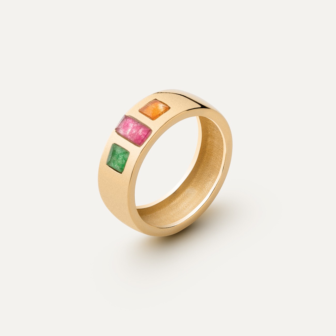 Wide ring with a colorful stones
