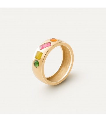 Wide ring with a colorful stones