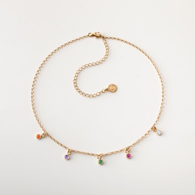 Necklace with colored stones