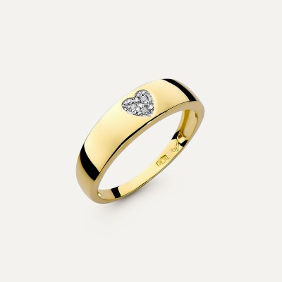 Złoty pierścionek zaręczynowy z brylantem