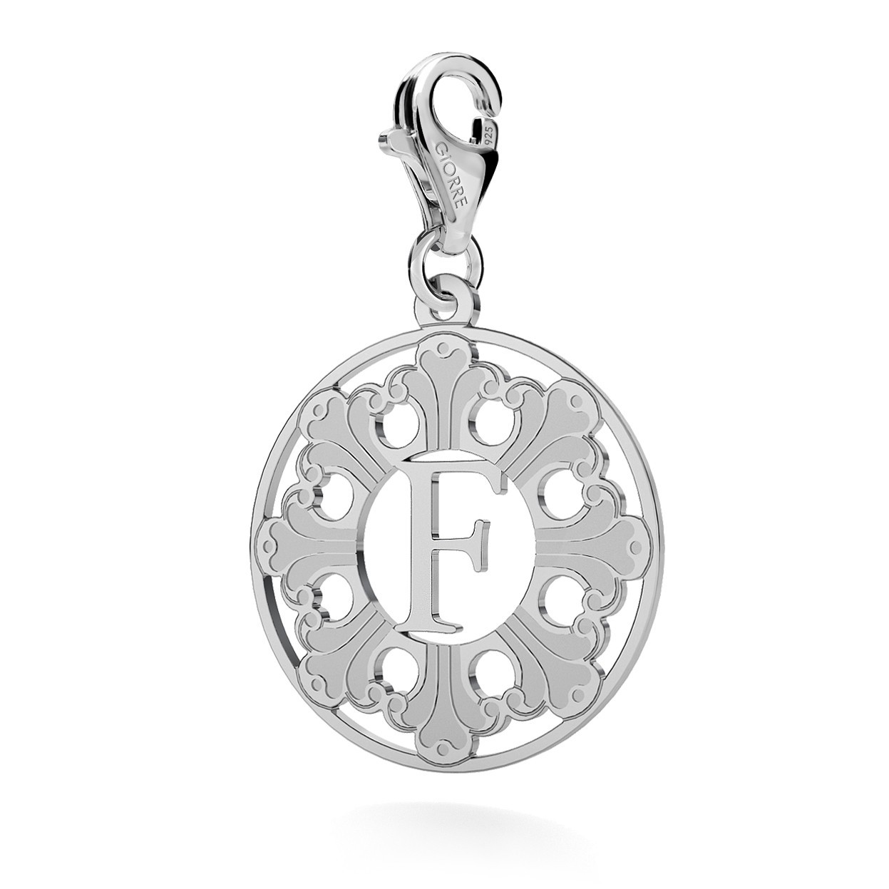 CHARM 146, GRENADE, STERLING SILVER (925) RHODIUM OR GOLD PLATED